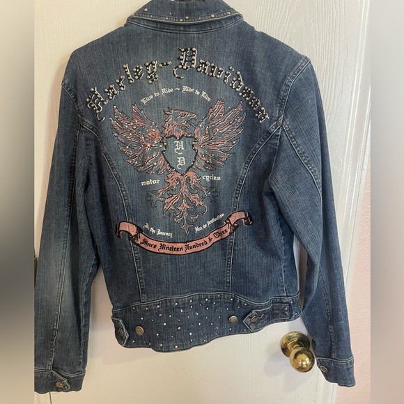 Harley-Davidson Jackets & Blazers - Women’s Harley Davidson, jean jacket size medium good condition